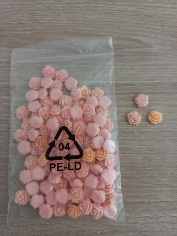 Lot De Fleurs Résine "Rose Clair Et Saumon"